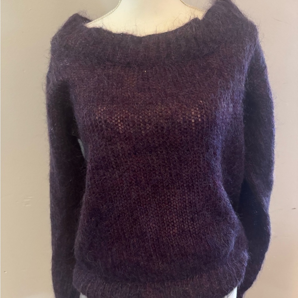 Women's Vintage Purple Mohair Sweater